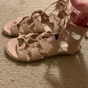 Old Navy Pink Lace Up Gladiator Sandals